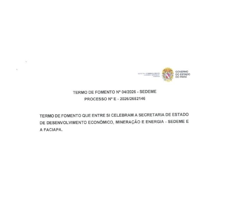 Termo de fomento firmado pela SEDEME.