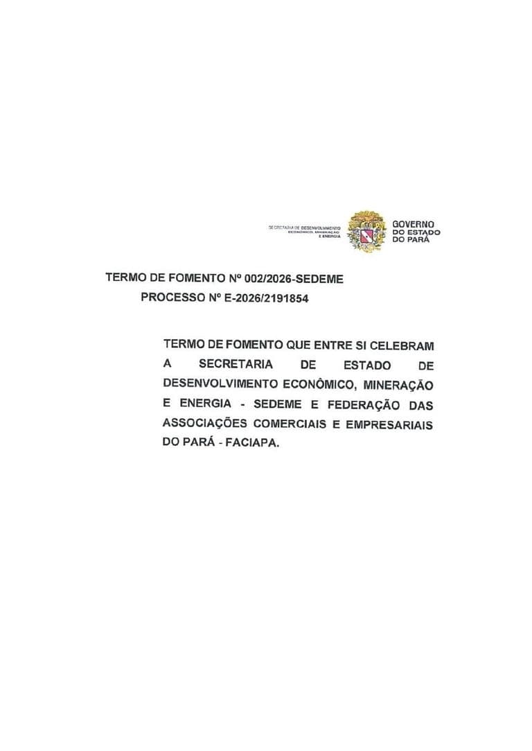 TERMO DE FOMENTO N° 002/2026-SEDEME